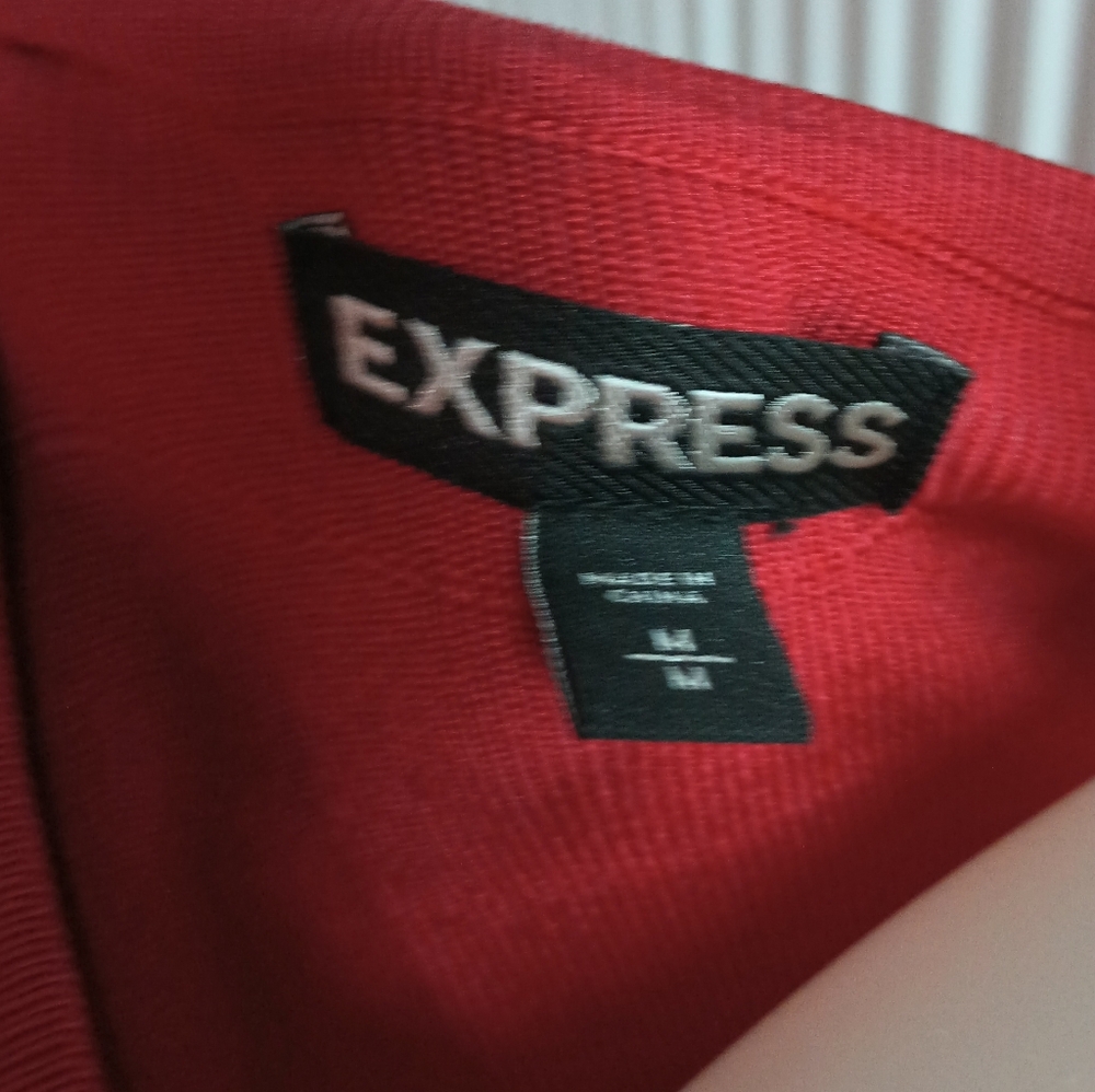 Express Red Ruffle Midi Dress - Picture 6 of 6